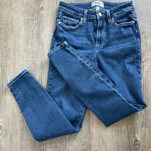 PAIGE Women's Size 25 Dark Blue Skinny Jeans High Rise Muse Denim Casual Zip